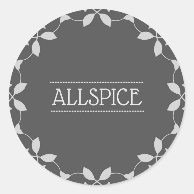 Allspice Spice Jar Étiquette (Devant)