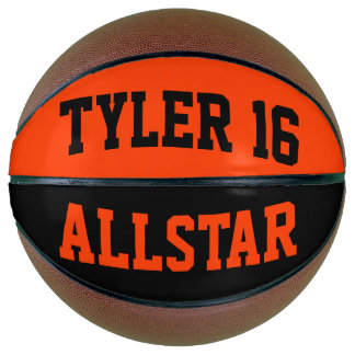 Allstar Black and Orange Personalize Basketball