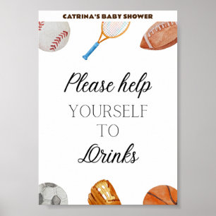 Allstar Sports Baby Shower Sign 5x7