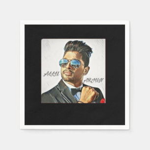Allu Arjun Fan Illustration T-Shirt Napkin