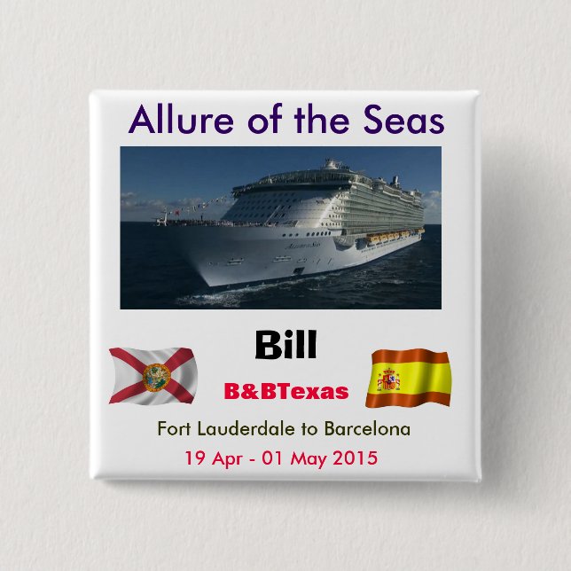 Allure TA 2 Inch Square Button (Front)