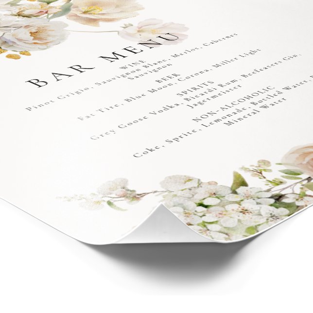 Allure - White Roses & Baby's Breath Photo Print (Corner)