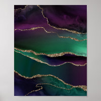 Alluring Agate | Dark Jewel Tone Stone Gold Veins