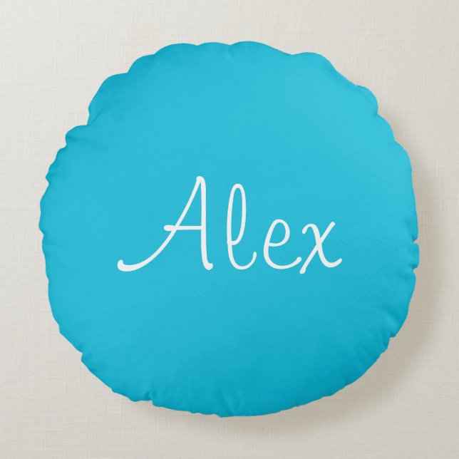 Alluring Aqua Round Pillow (Front)