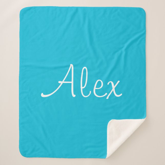 Alluring Aqua Sherpa Blanket (Front)