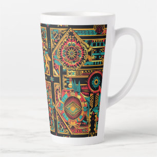 Alluring Blue "Aztec Dream" Tall Latte Mug