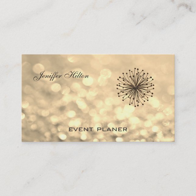 Alluring  elegant modern plain bokeh dandelion business card (Front)