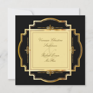 Alluring Gold Frame Wedding Invitation