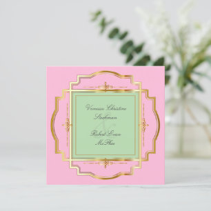 Alluring Gold Frame  Wedding Invitation