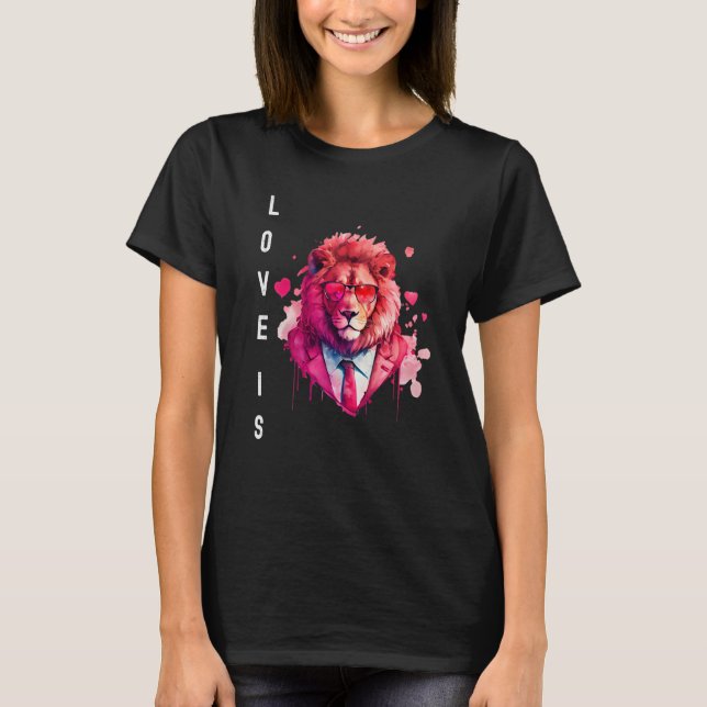 Alluring Love is With Heart Animal Valentine's day T-Shirt (Front)