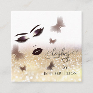 Alluring modern attractive sensual girl face square business card