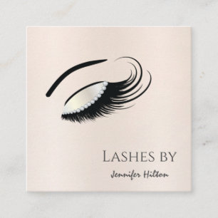 Alluring modern diamond lashes makeup eye square business card