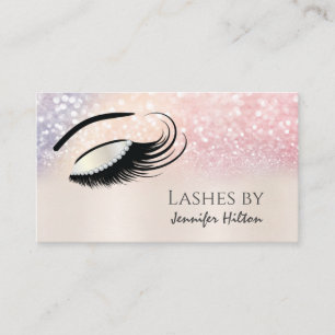 Alluring pearl modern diamond lashes makeup eye business card