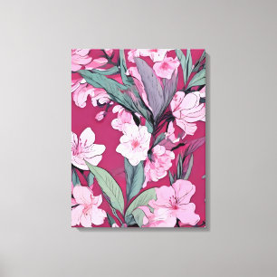 Alluring Pink Floral Pattern Canvas Print