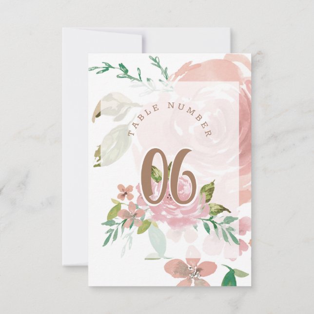 Alluring Rose Vintage Dusty Pink Table Number (Back)