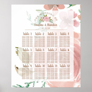Alluring Rose Vintage Dusty Table Seating Chart