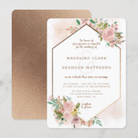 Alluring Rose Vintage Floral Hexagon Frame Wedding