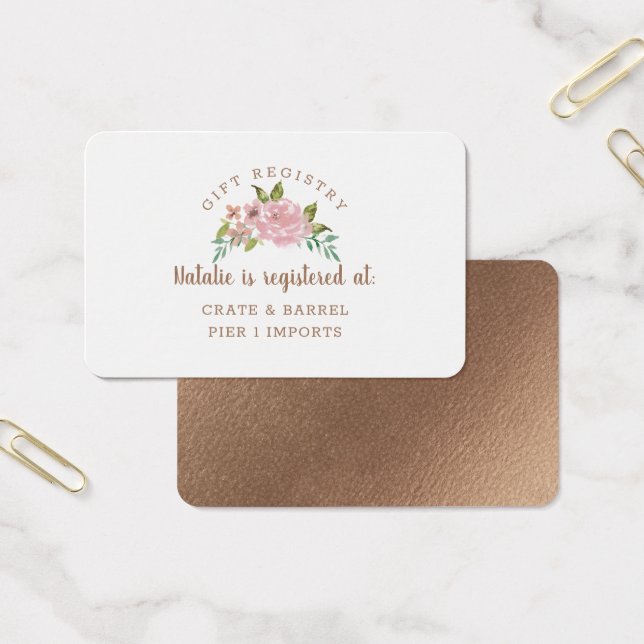 Alluring Rose Vintage Gift Registry Insert Card (Office)