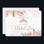 Alluring Rose Vintage Maid of Honour Proposal Card<br><div class="desc">Alluring Rose Vintage Dusty Pink Floral Watercolor Elegant Flower Design with roses, leaves, buds, Foliage, and rose gold foil accents. Subtle soft colours of pastel dusty blush pink, greens, mints, and peach. A cottage chic look perfect for a spring, summer, or garden wedding at your homestead, farm, or barn venue....</div>