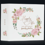 Alluring Rose Vintage Pink Family Photo Album Binder<br><div class="desc">Alluring Rose Vintage Dusty Pink Floral Watercolor Elegant Flower Design with roses, leaves, buds, Foliage, and rose gold foil accents. Subtle soft colours of pastel dusty blush pink, greens, mints, and peach. A cottage chic look perfect for a spring, summer, or garden wedding at your homestead, farm, or barn venue....</div>