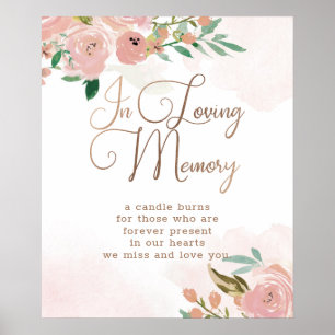 Alluring Rose Vintage Pink In Loving Memory Sign