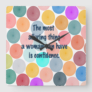 Alluring Woman Square Wall Clock
