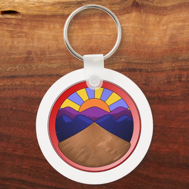 Alluvial Fan- Geology Logo Keychain (Front)
