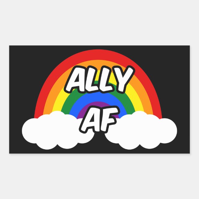 Ally AF I - LGBTQ Flag Gay Trans Queer Pride Sticker (Front)