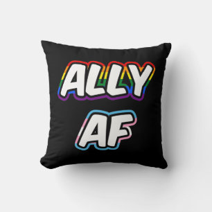 Ally AF II - LGBTQ Flag Gay Trans Queer Pride Throw Pillow