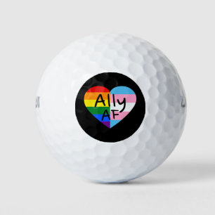 Ally AF III - LGBTQ Flag Gay Trans Queer Pride Golf Balls