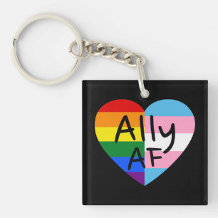 Ally AF III - LGBTQ Flag Gay Trans Queer Pride Keychain