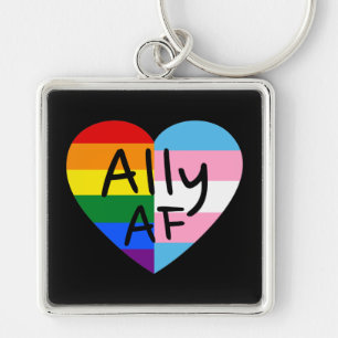 Ally AF III - LGBTQ Flag Gay Trans Queer Pride Keychain