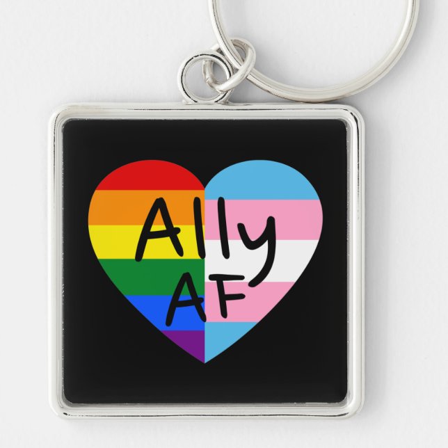 Ally AF III - LGBTQ Flag Gay Trans Queer Pride Keychain (Front)