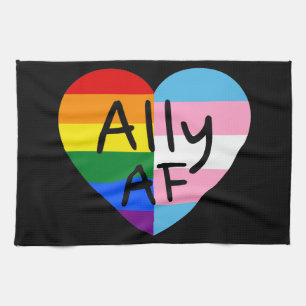 Ally AF III - LGBTQ Flag Gay Trans Queer Pride Kitchen Towel