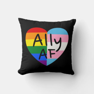 Ally AF III - LGBTQ Flag Gay Trans Queer Pride Throw Pillow