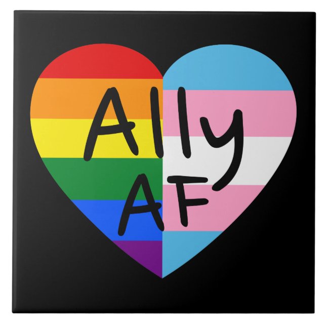Ally AF III - LGBTQ Flag Gay Trans Queer Pride Tile (Front)