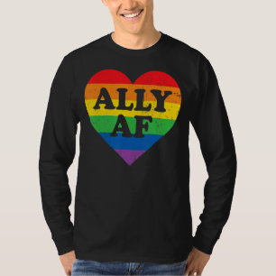 Ally Af Lgbt Heart Rainbow Lgbtq Gay Pride Month T-Shirt