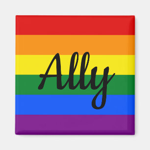Ally Aimant à drapeau de la fierté arc-en-ciel