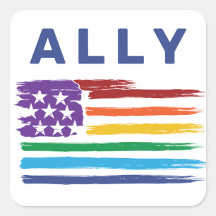 Ally Artistic Rainbow Flag Sticker