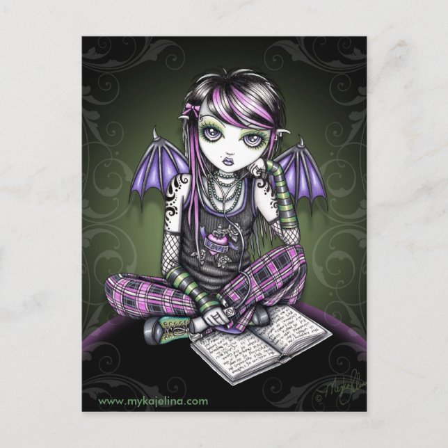 Ally Bat Winged Emo Ipod Fairy Postcard (Front)