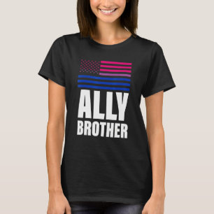 Ally Brother Bisexual Flag Lgbt Gay Pride T-Shirt
