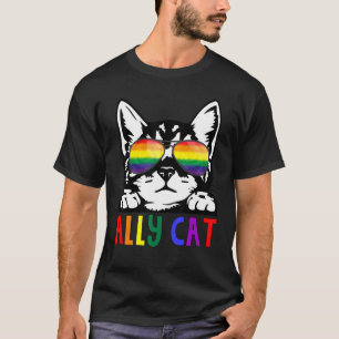 Ally Cat Lgbt Cute Rainbow Pride Flag Lgbt Animal  T-Shirt