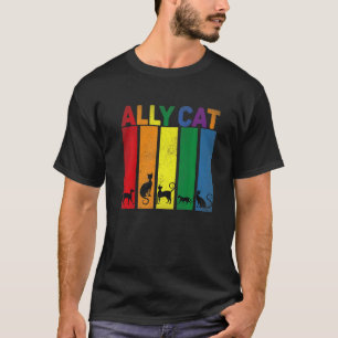 Ally Cat Lgbt Gay Rainbow Pride Flag Ally Cat Lgb T-Shirt