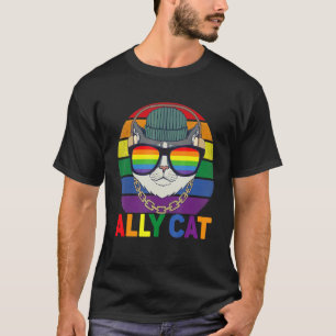 Ally Cat Lgbt Gay Rainbow Pride Flag  Ally Cat Lgb T-Shirt