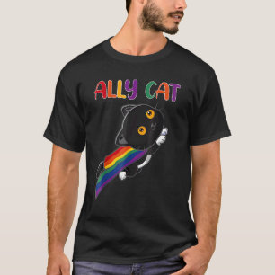Ally Cat LGBT Gay Rainbow Pride Flag  Cat  1 T-Shirt