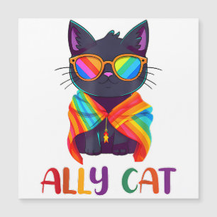 Ally Cat LGBT Gay Rainbow Pride Flag Funny Cat Lov
