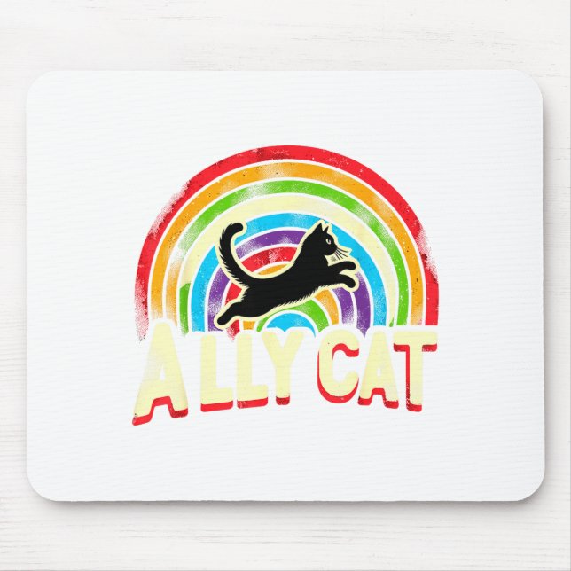Ally Cat Lgbt Pride Cat  Mouse Pad (Front)