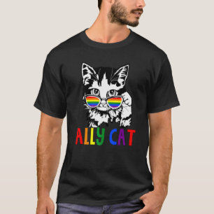Ally Cat Lgbt Pride Flag Gay Pride Rainbow Mens Wo T-Shirt