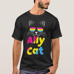 Ally Cat Pansexual Stuff Pan  Lgbt Flag Gay Lesbia T-Shirt