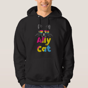 Ally Cat Pansexual Stuff Pan Pride Flag Lgbtq Men Hoodie
